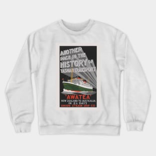 Awatea New Zealand Vintage Poster 1930 Crewneck Sweatshirt